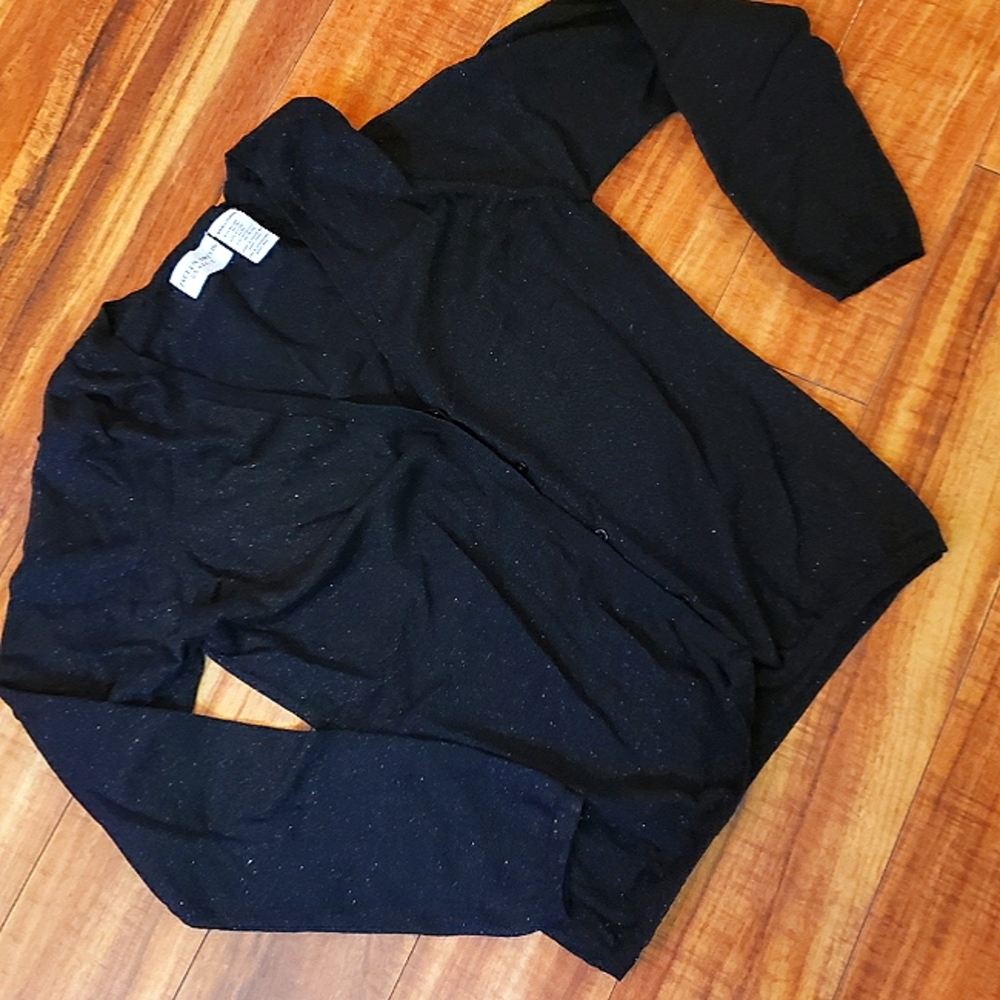 Jaclyn Smith classic SM black cardigan sweater